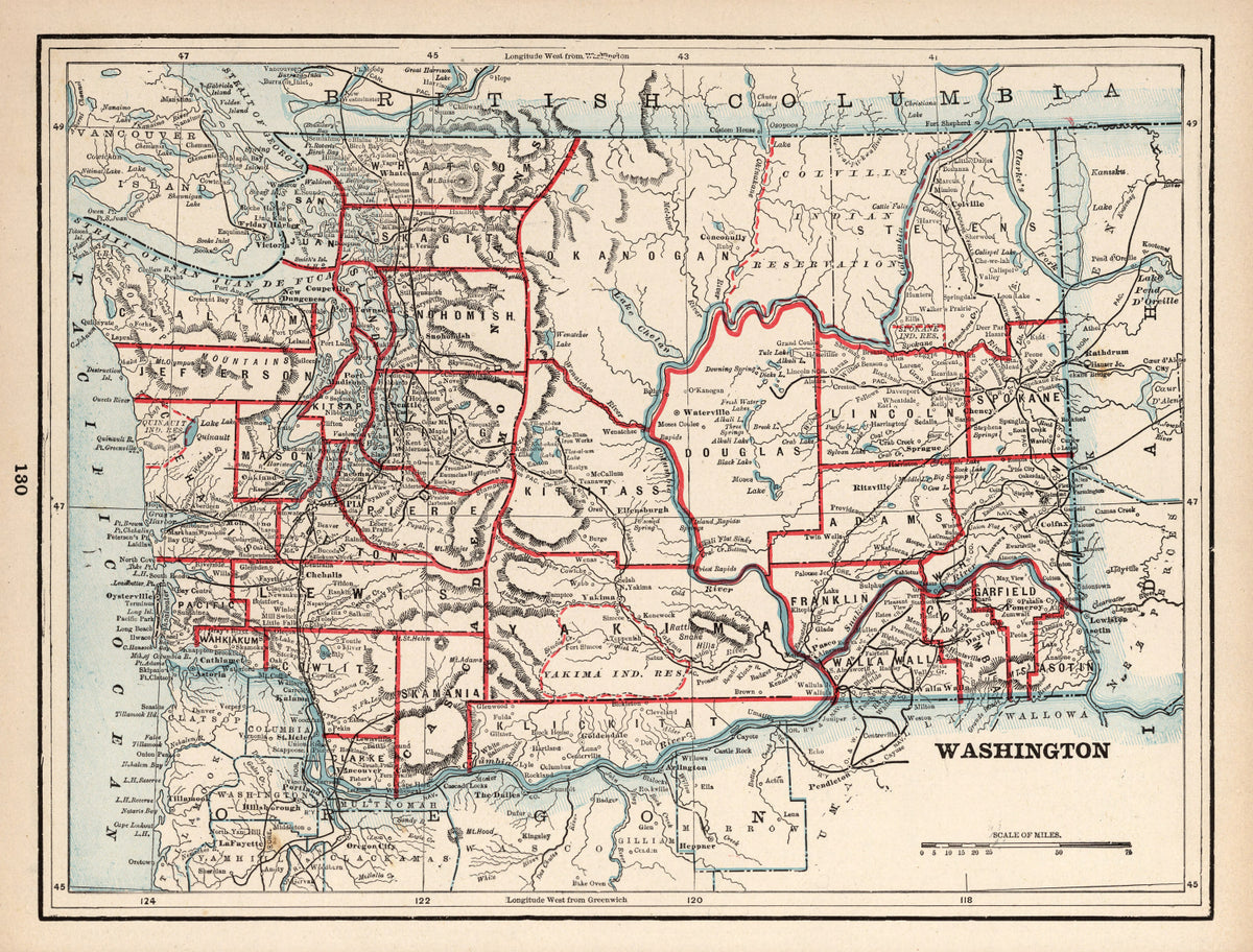 Preview of Vintage Map of Washington 1893