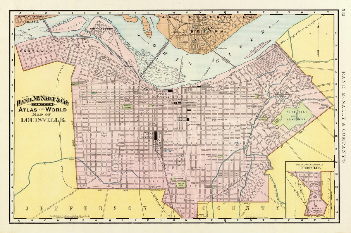 Preview of Vintage Map of Louisville, Kentucky 1897
