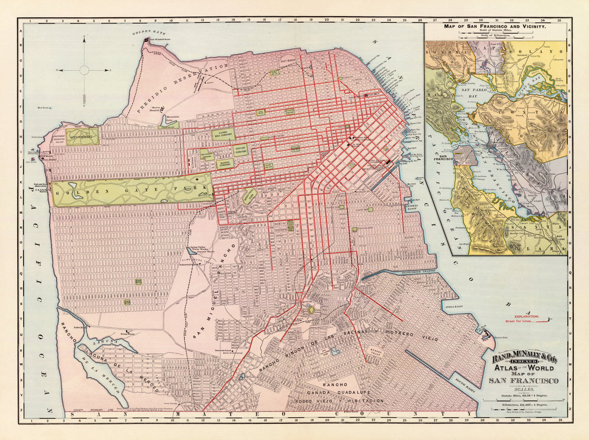 Preview of Vintage Map of San Francisco, California 1897
