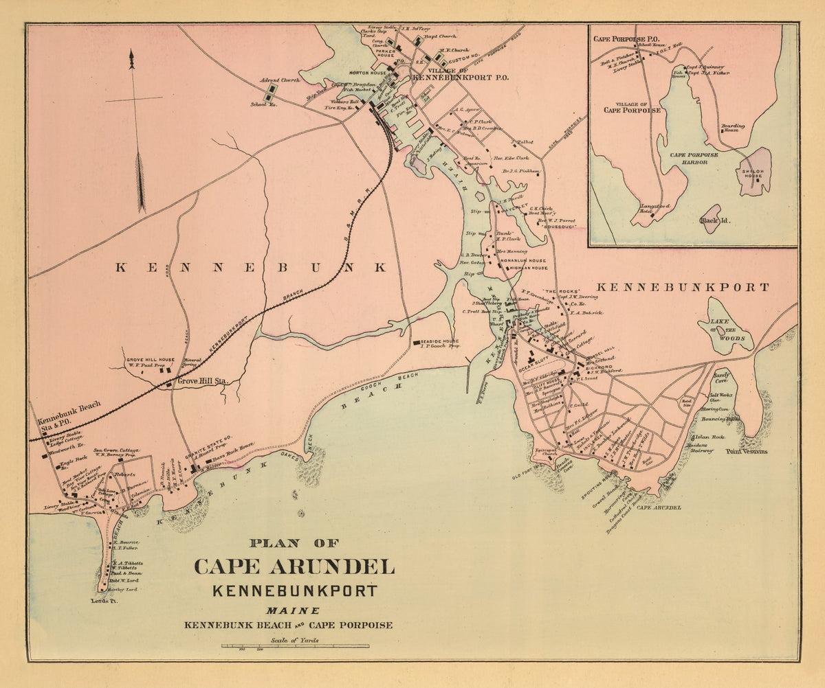 Preview of Vintage Map of Cape Porpoise, Maine 1894