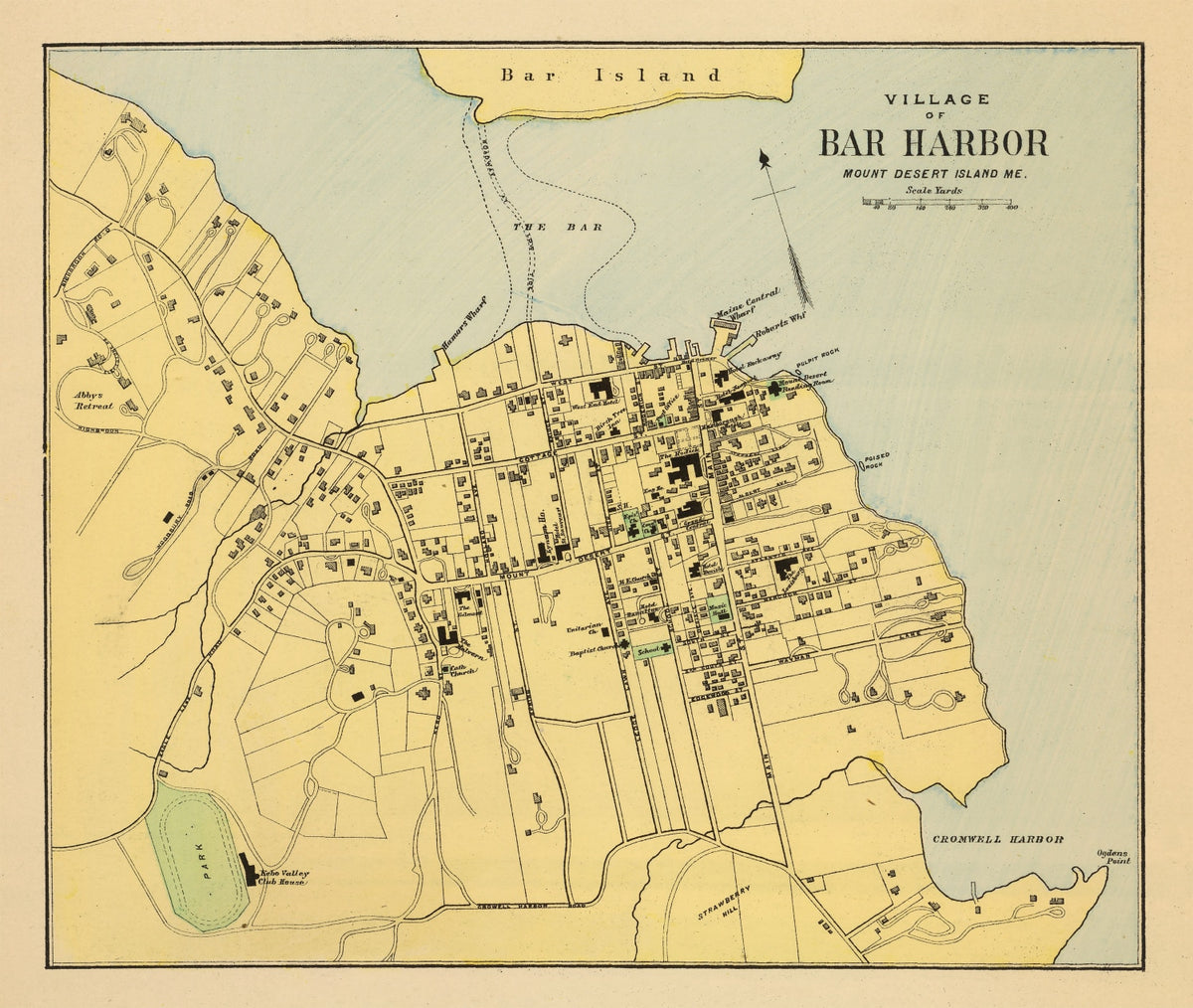 Preview of Vintage Map of Bar Harbor, Maine 1894