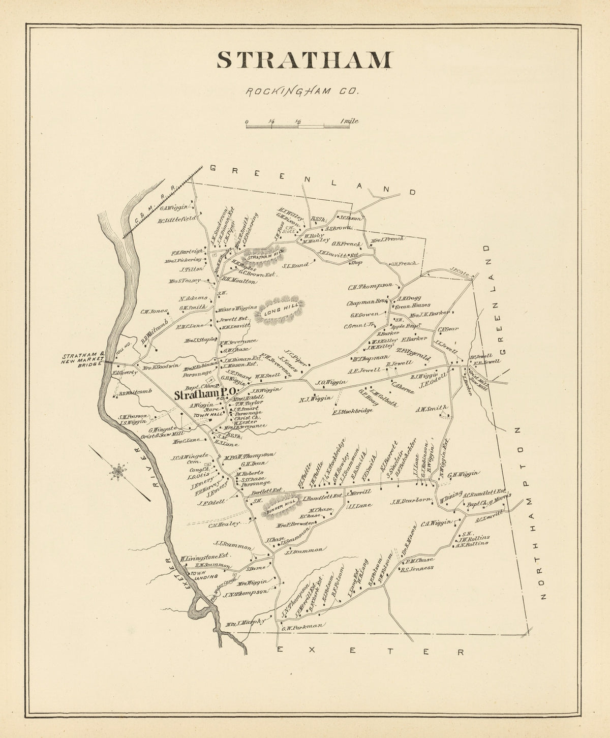 Preview of Vintage Map of Stratham, New Hampshire 1892