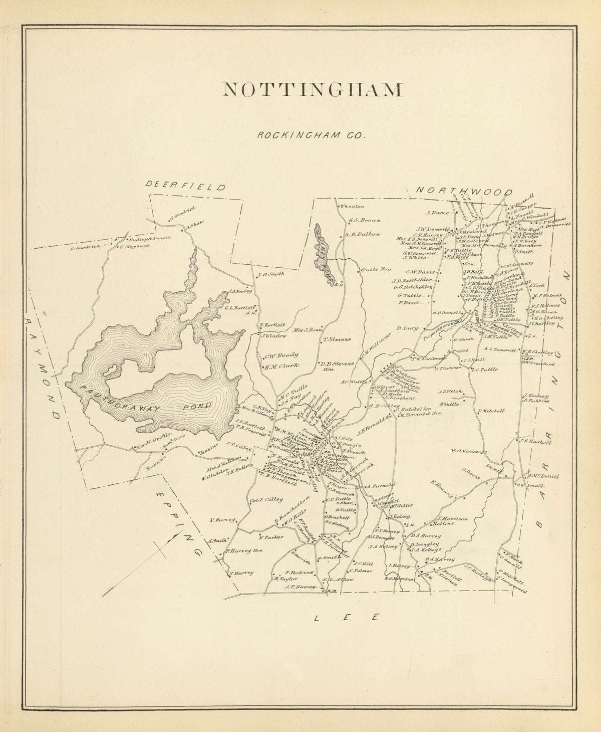 Preview of Vintage Map of Nottingham, New Hampshire 1892
