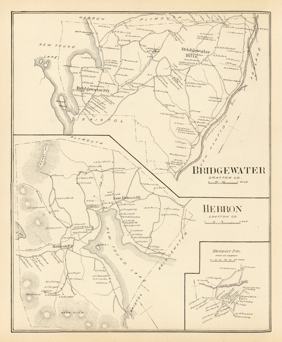 Preview of Vintage Map of Bridgewater, New Hampshire 1892