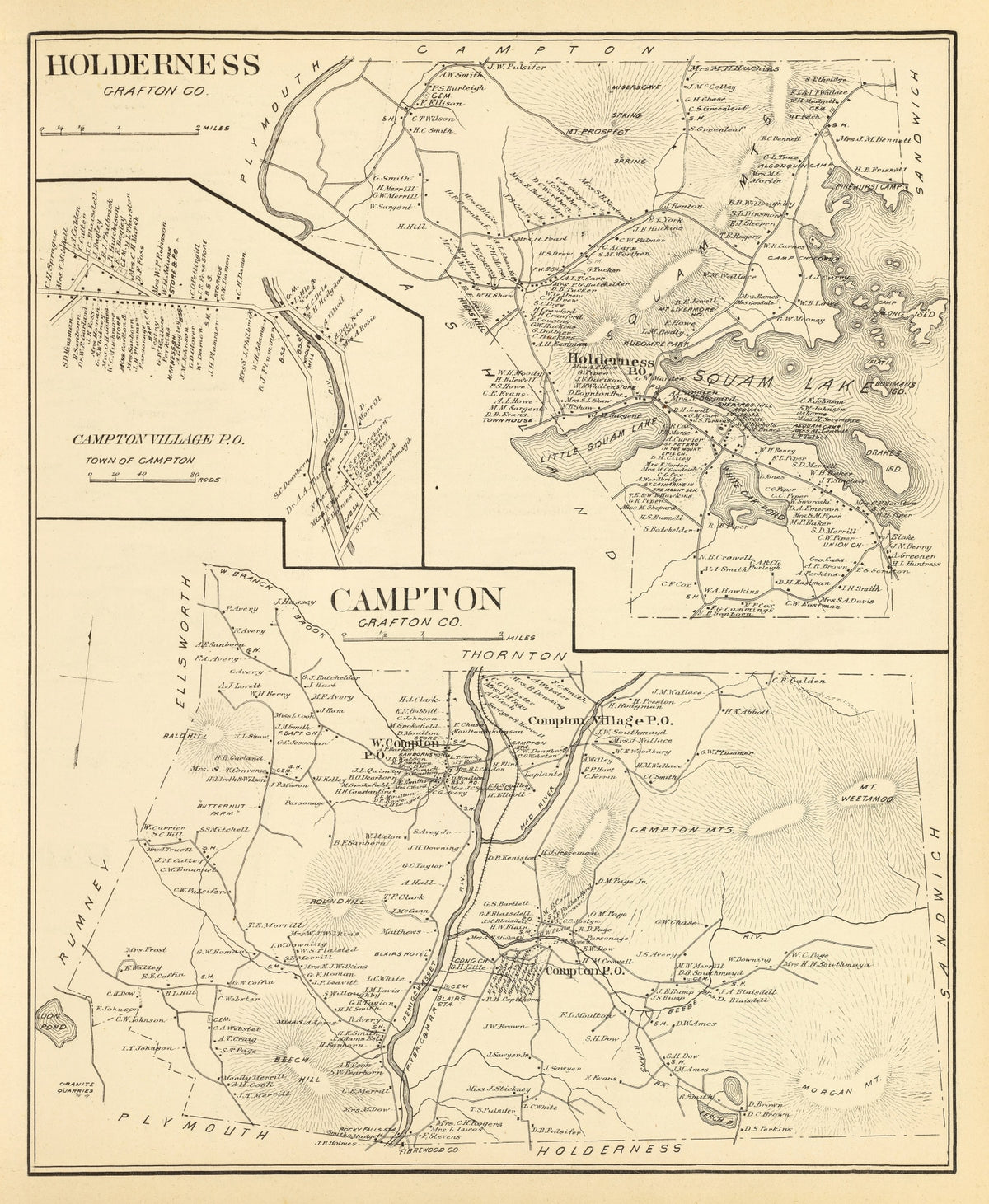 Preview of Vintage Map of Campton, New Hampshire 1892
