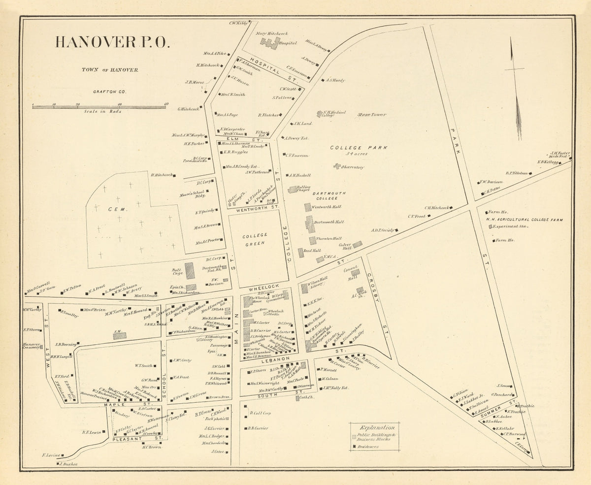 Preview of Vintage Map of Hanover, New Hampshire 1892