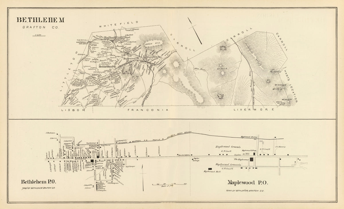 Preview of Vintage Map of Bethlehem, New Hampshire 1892