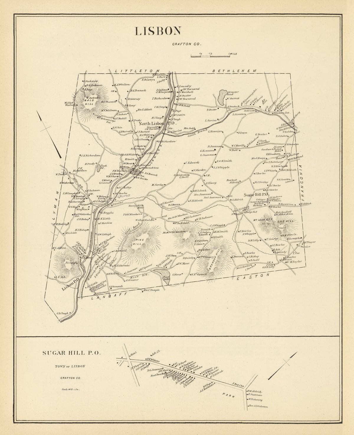 Preview of Vintage Map of Lisbon, New Hampshire 1892