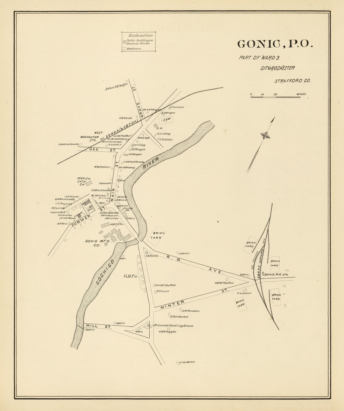 Preview of Vintage Map of Gonic, New Hampshire 1892