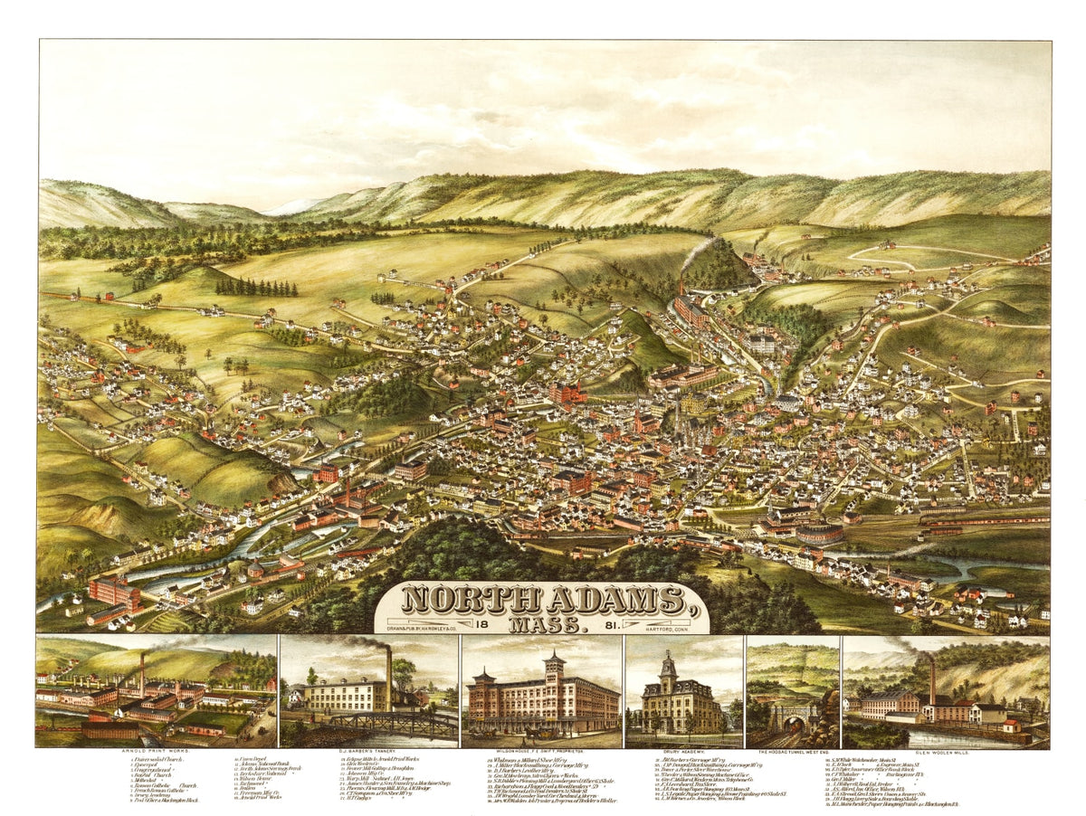 Preview of Vintage Map of North Adams, Massachusetts 1881