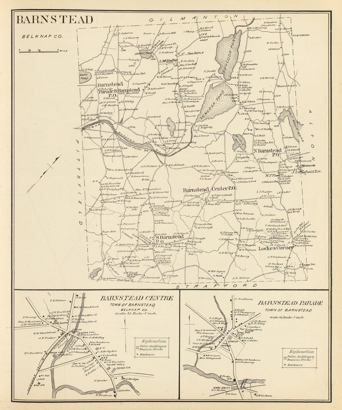 Preview of Vintage Map of Barnstead, New Hampshire 1892
