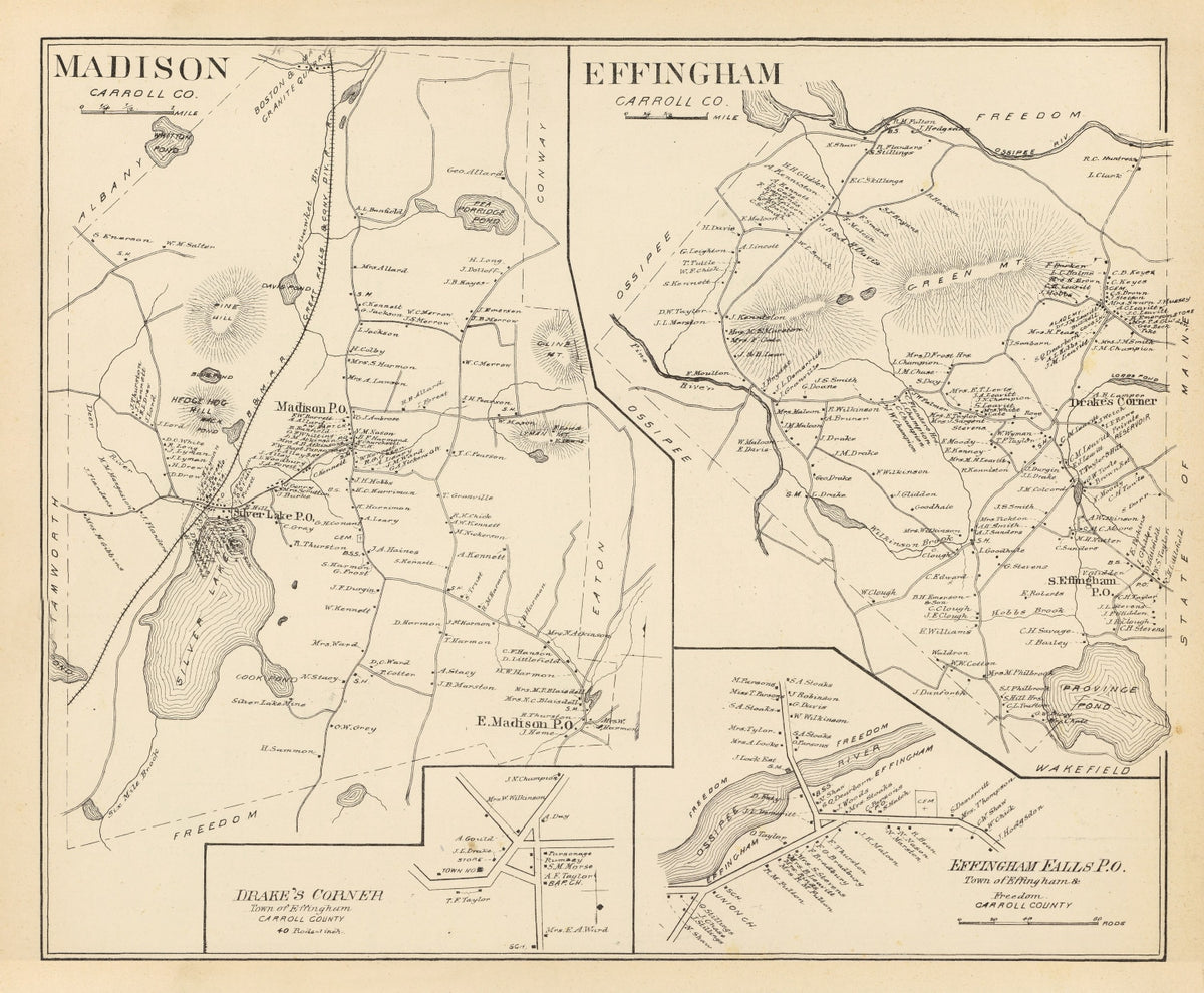 Preview of Vintage Map of Effingham, New Hampshire 1892