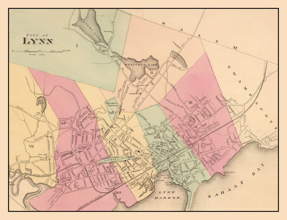 Preview of Vintage Map of Lynn, Massachusetts 1871