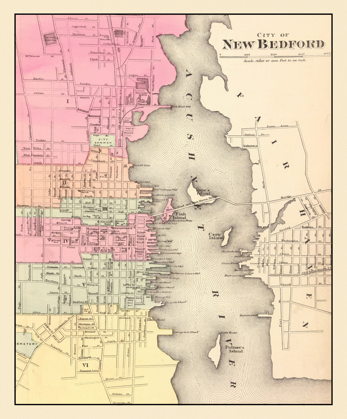 Preview of Vintage Map of New Bedford, Massachusetts 1871