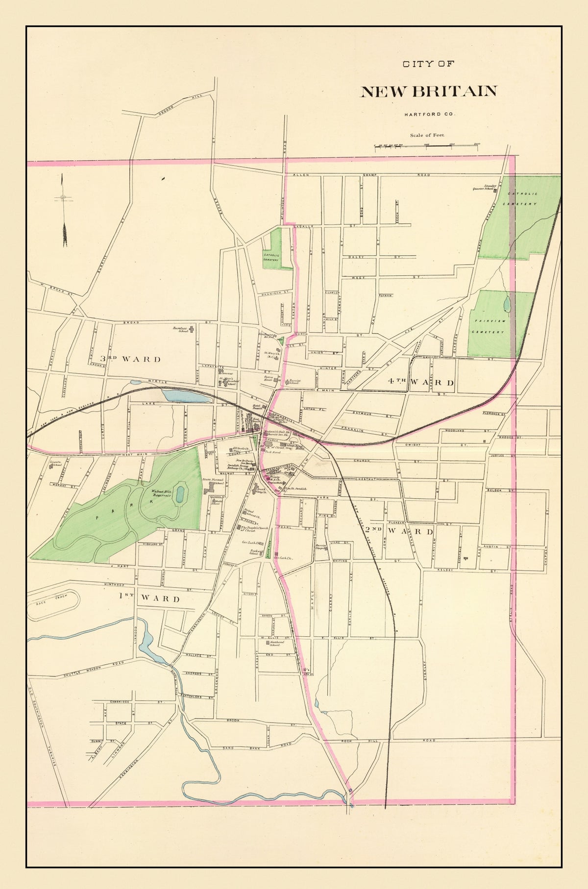 Preview of Vintage Map of New Britain, Connecticut 1893