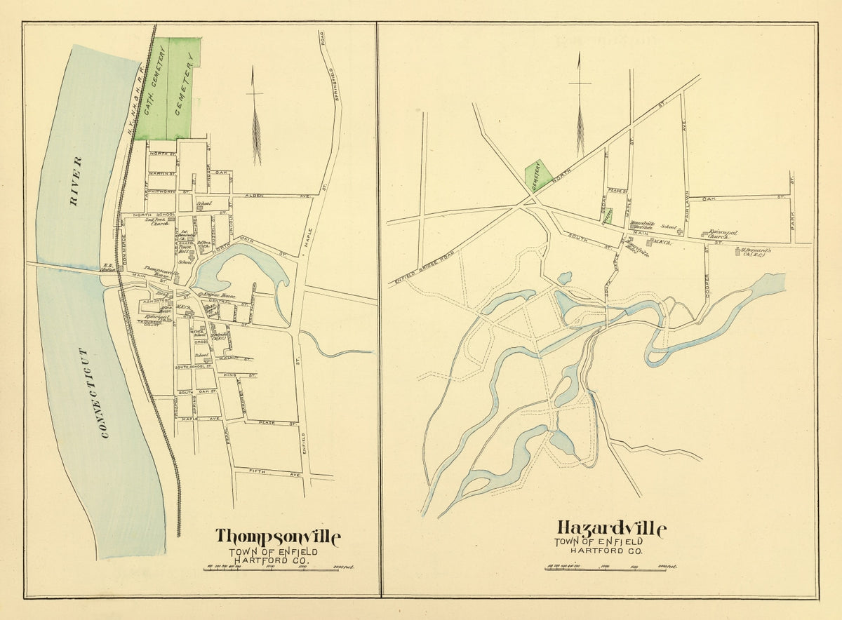 Preview of Vintage Map of Hazardville, Connecticut 1893