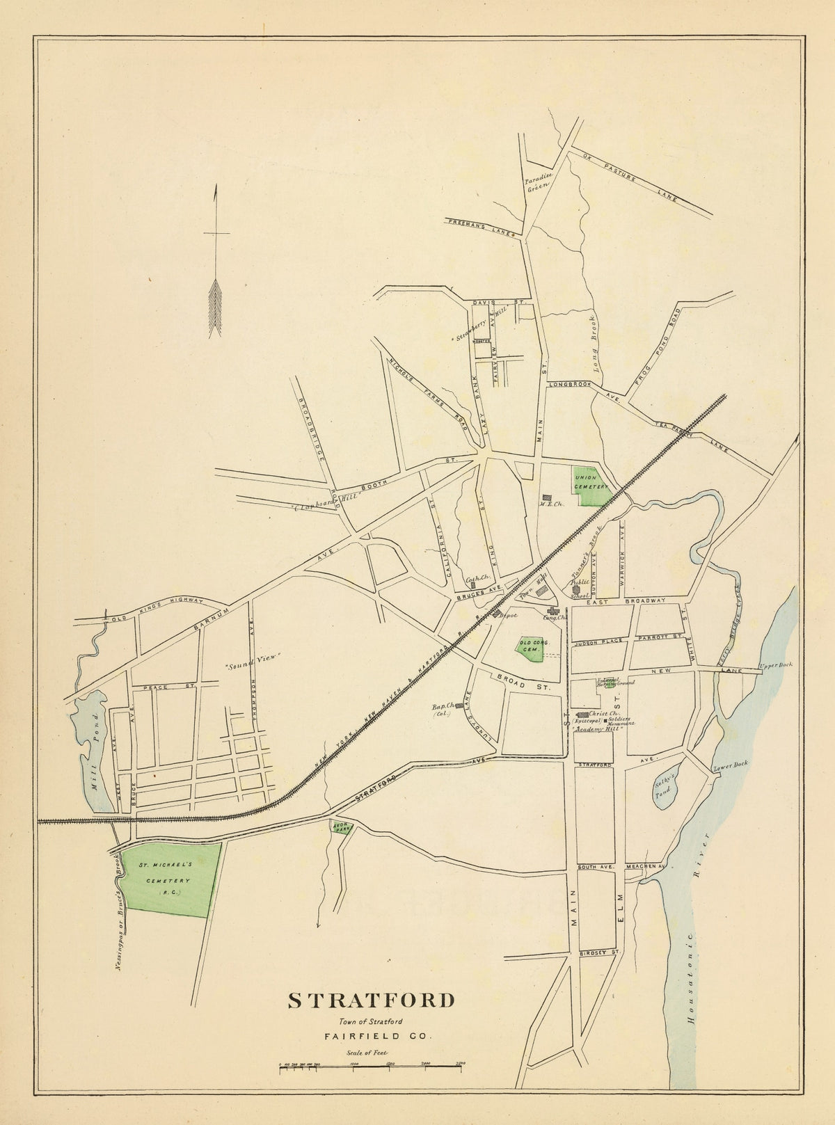 Preview of Vintage Map of Stratford, Connecticut 1893