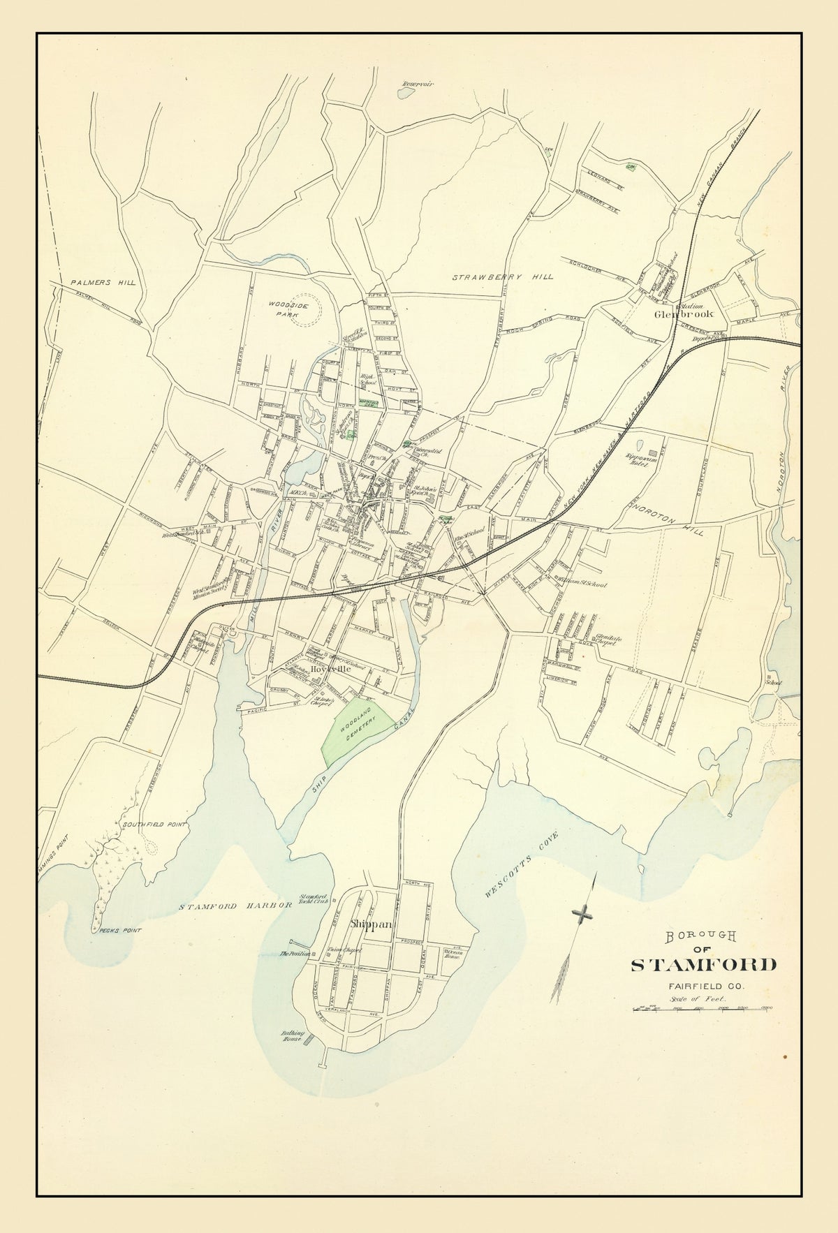 Preview of Vintage Map of Stamford, Connecticut 1893