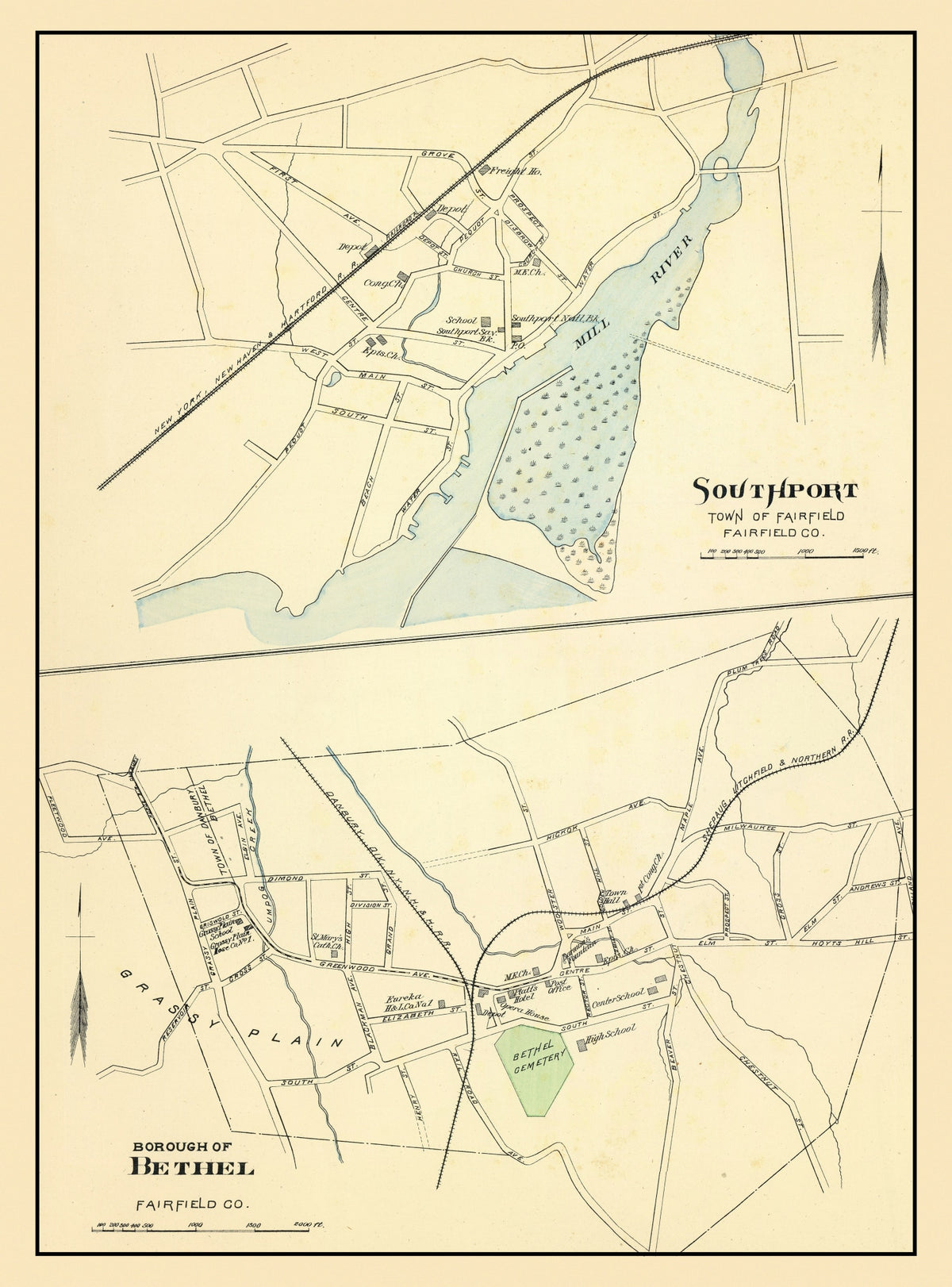 Preview of Vintage Map of Bethel, Connecticut 1893