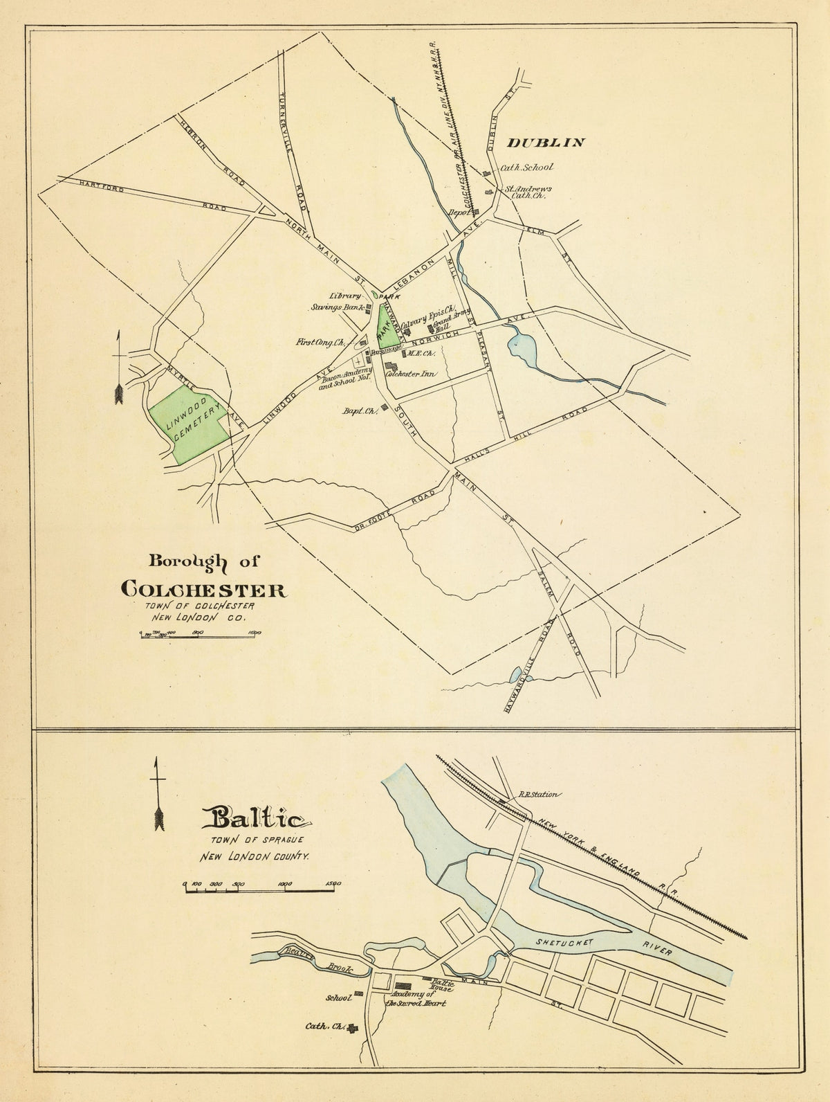Preview of Vintage Map of Baltic, Connecticut 1893