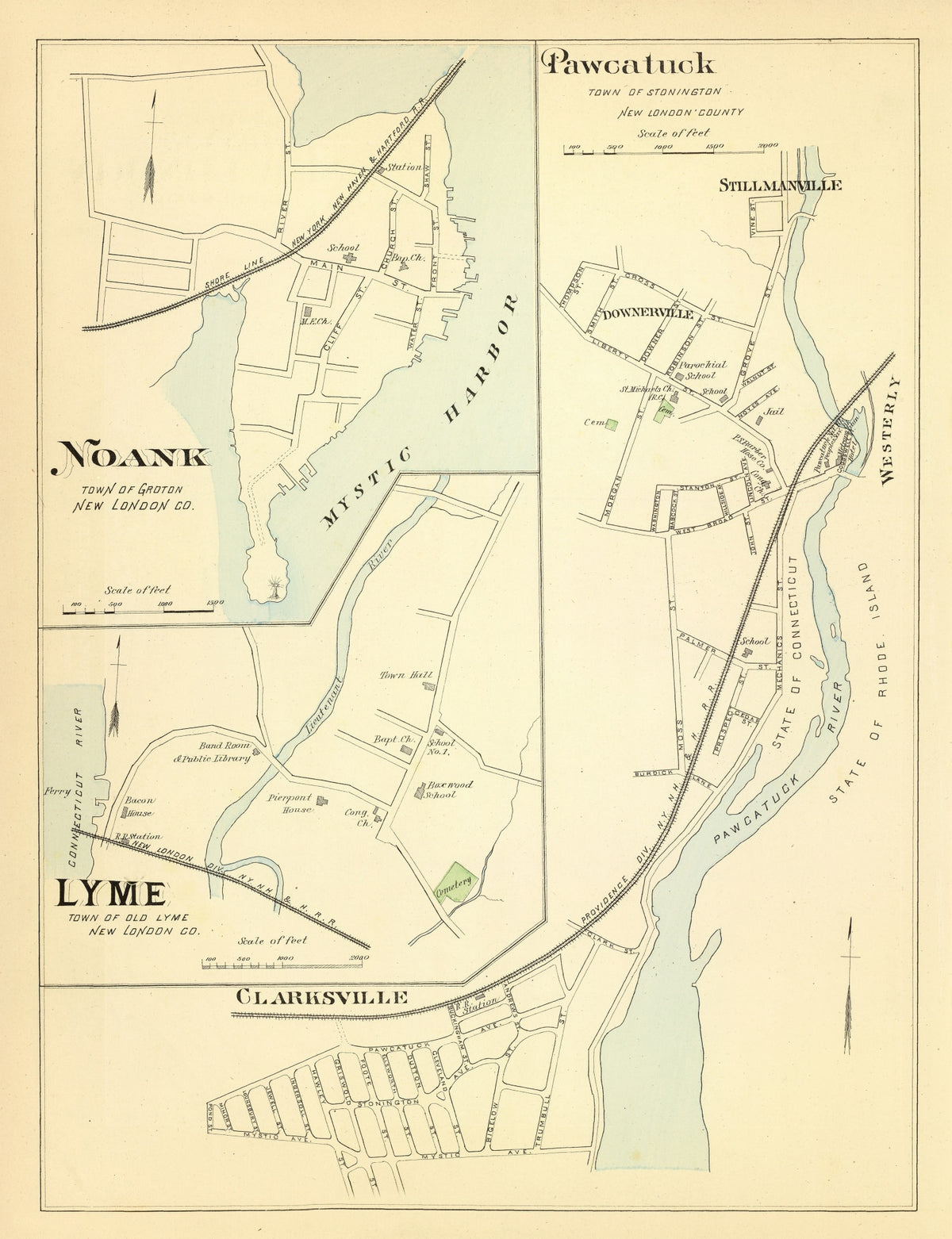 Preview of Vintage Map of Noank, Connecticut 1893