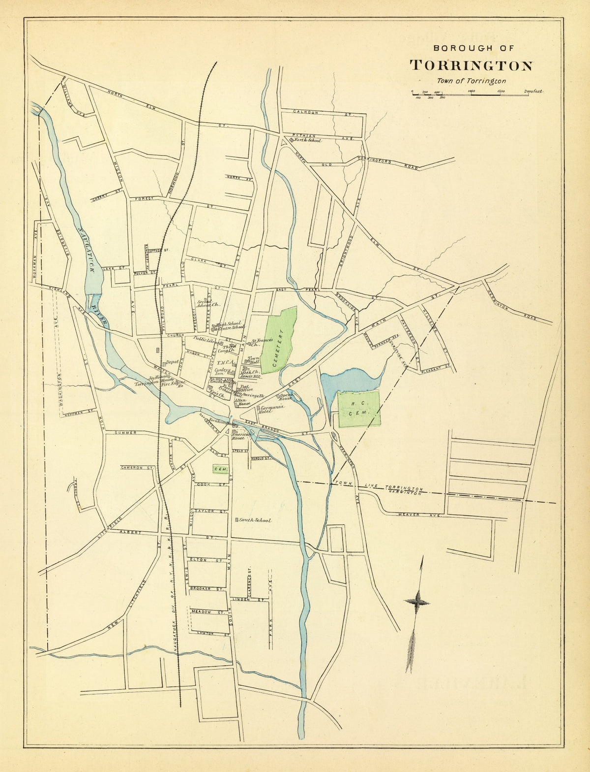 Preview of Vintage Map of Torrington, Connecticut 1893
