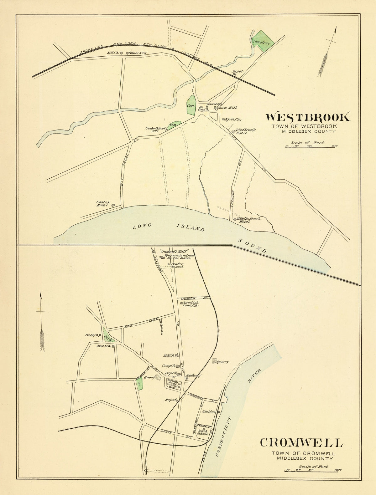 Preview of Vintage Map of Cromwell, Connecticut 1893