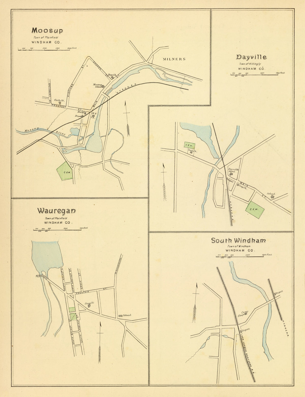Preview of Vintage Map of Dayville, Connecticut 1893