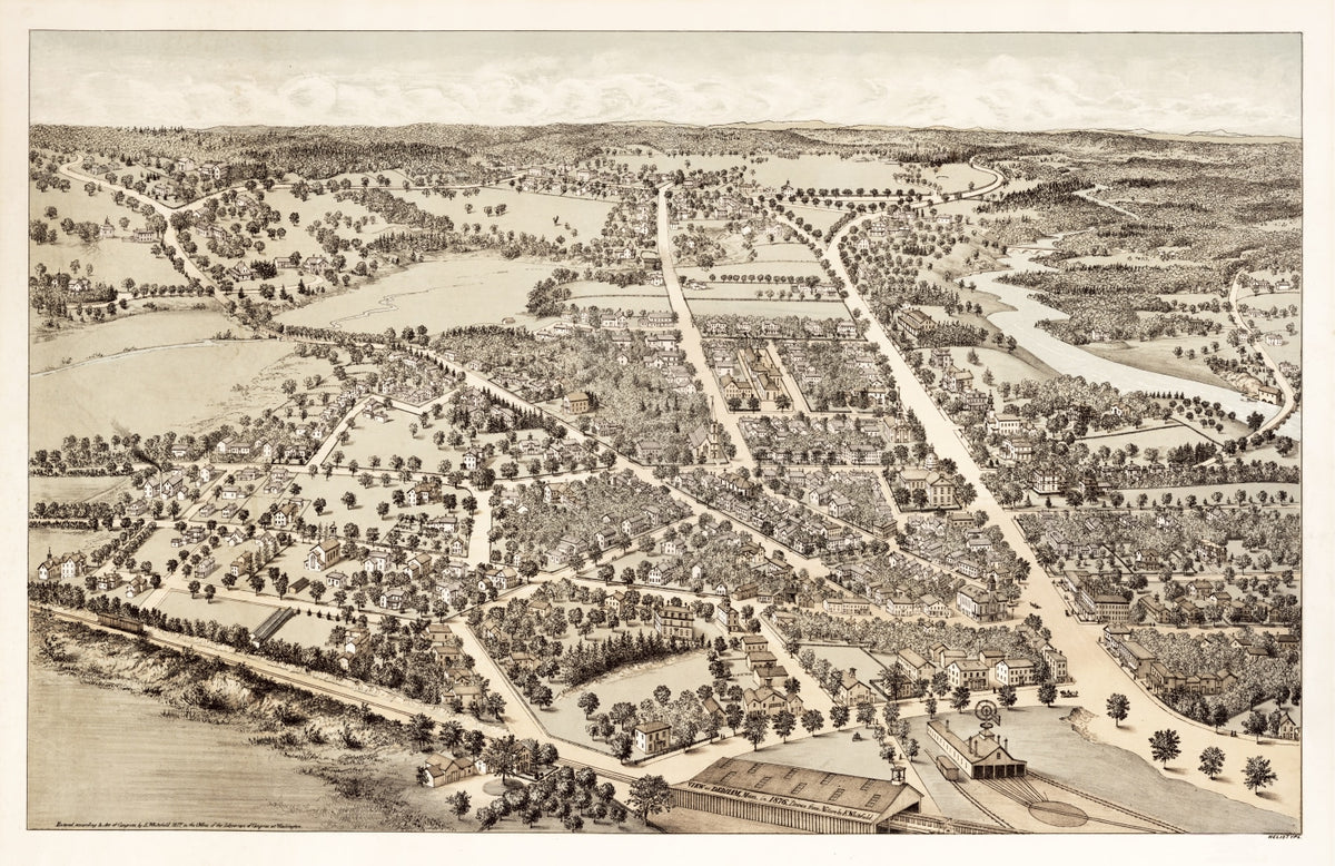 Preview of Vintage Map of Dedham, Massachusetts 1876