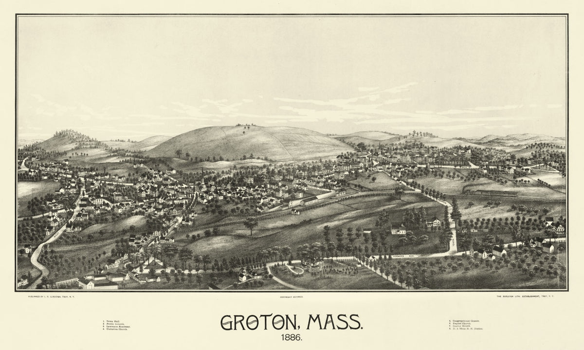 Preview of Vintage Map of Groton, Massachusetts 1886