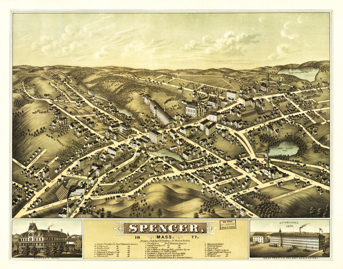 Preview of Vintage Map of Spencer, Massachusetts 1877