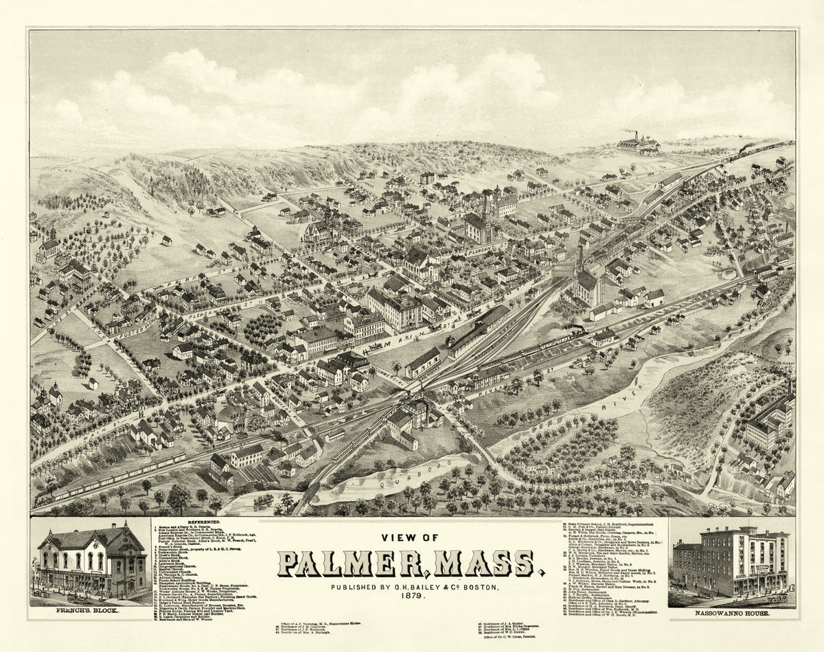 Preview of Vintage Map of Palmer, Massachusetts 1879