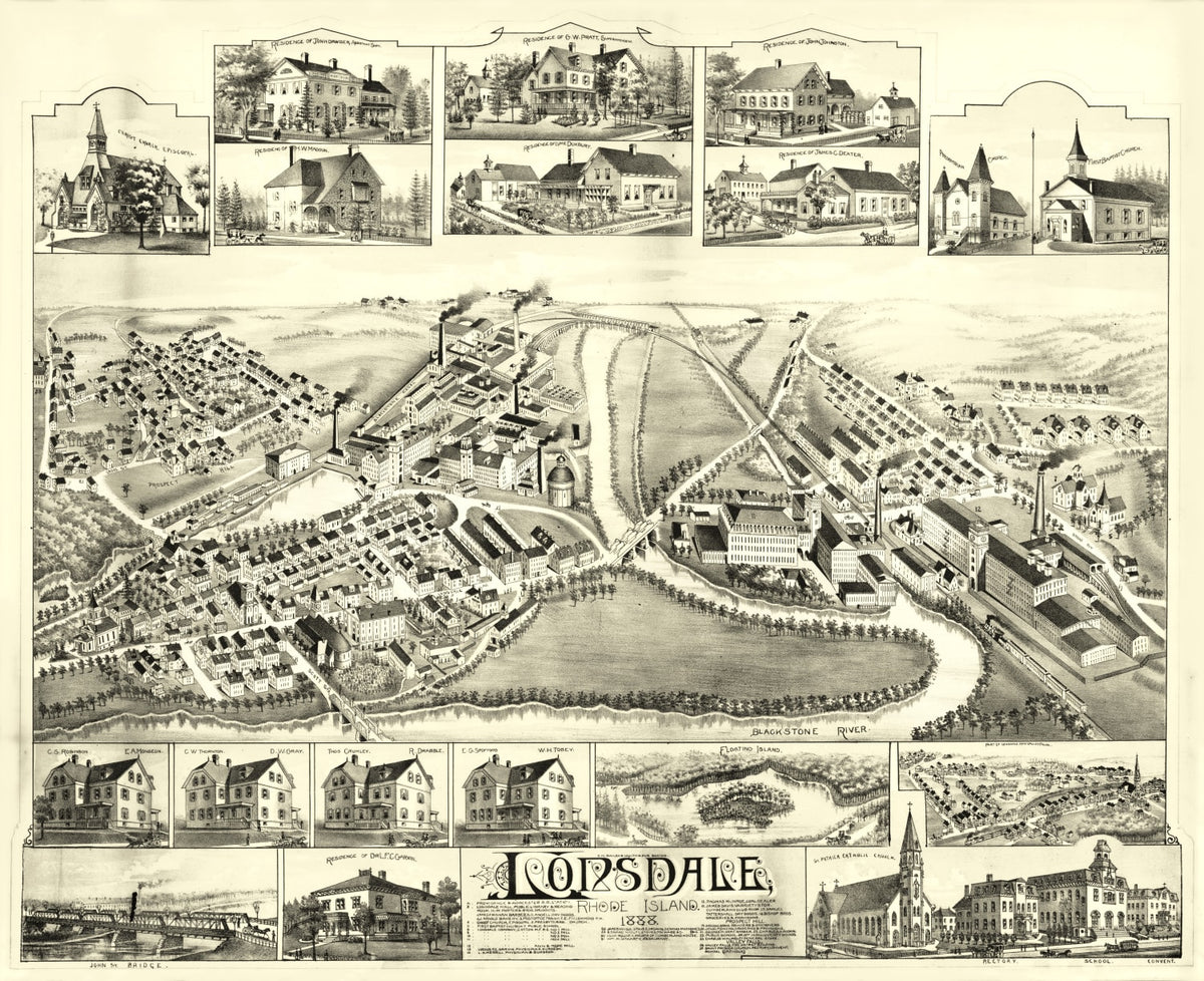 Preview of Vintage Map of Lonsdale, Rhode Island 1888