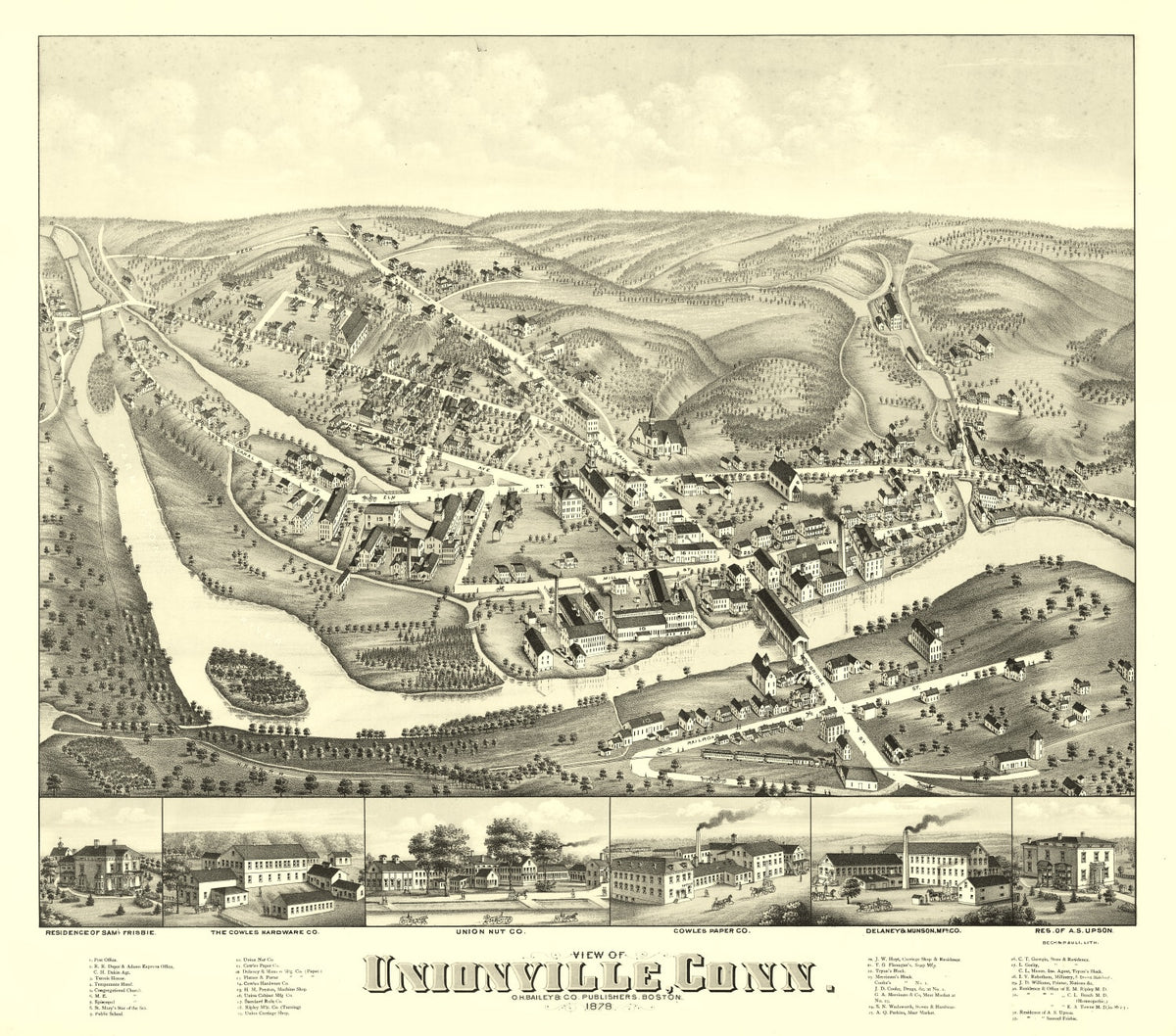Preview of Vintage Map of Unionville, Connecticut 1878