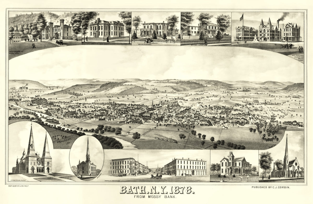 Preview of Vintage Map of Bath, New York 1878