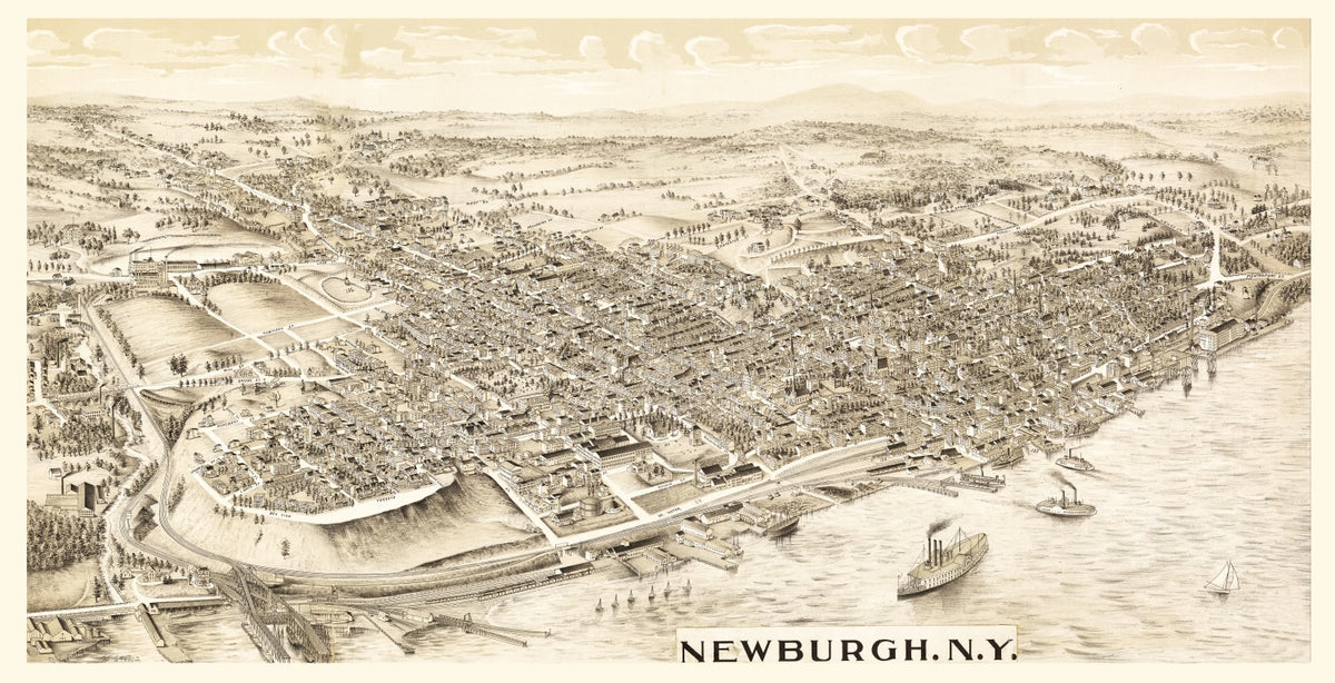 Preview of Vintage Map of Newburgh, New York 1900