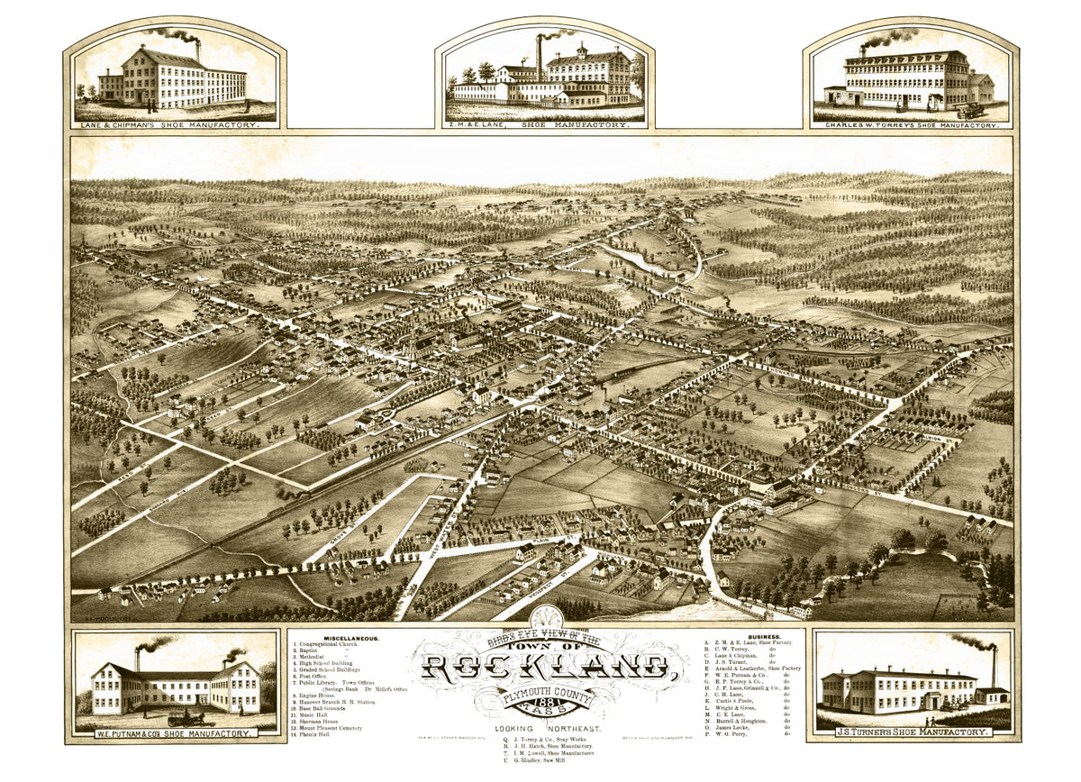 Preview of Vintage Map of Rockland, Massachusetts 1881