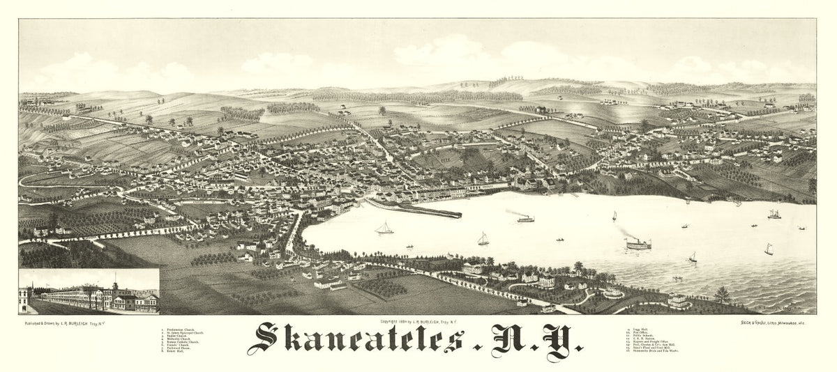 Preview of Vintage Map of Skaneateles, New York 1884