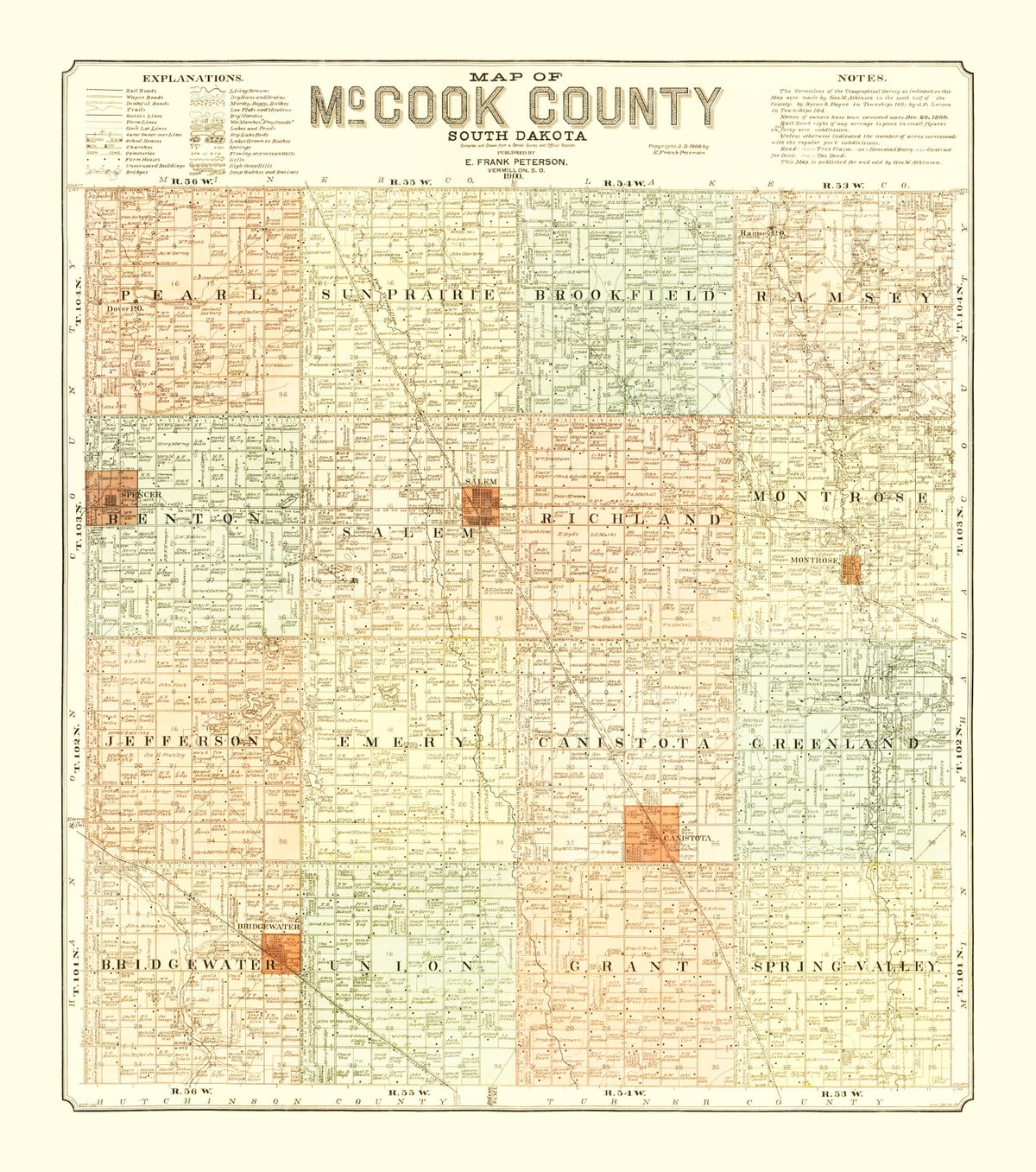 Preview of Vintage Map of McCook County, South Dakota 1900