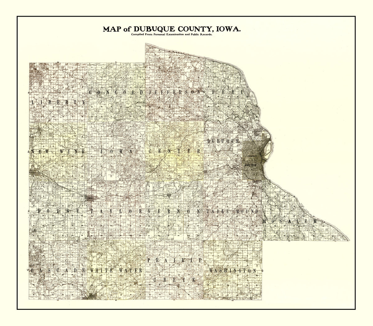 Preview of Vintage Map of Dubuque County, Iowa 1900
