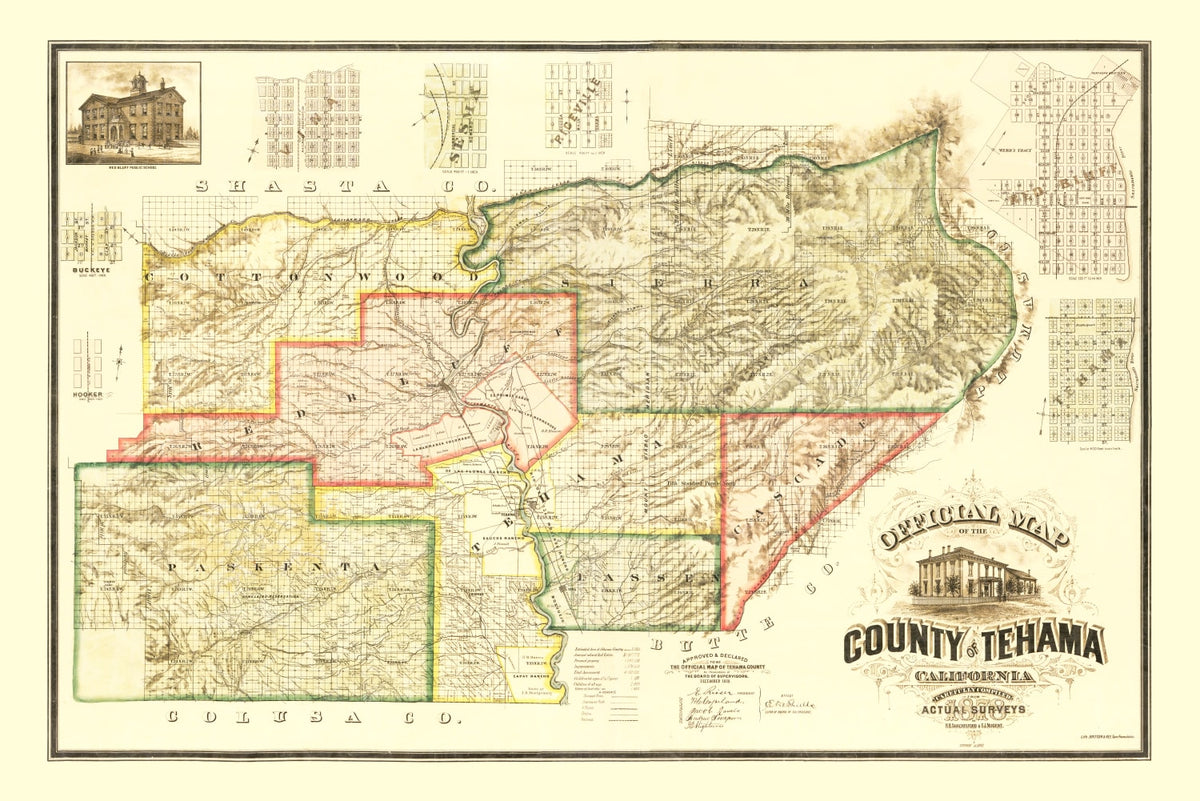 Preview of Vintage Map of Tehama County, California 1878