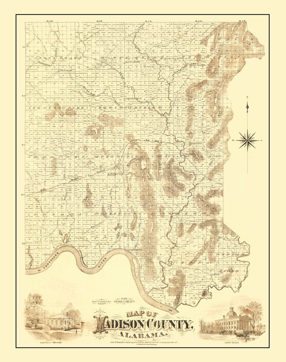 Preview of Vintage Map of Madison County, Alabama 1875