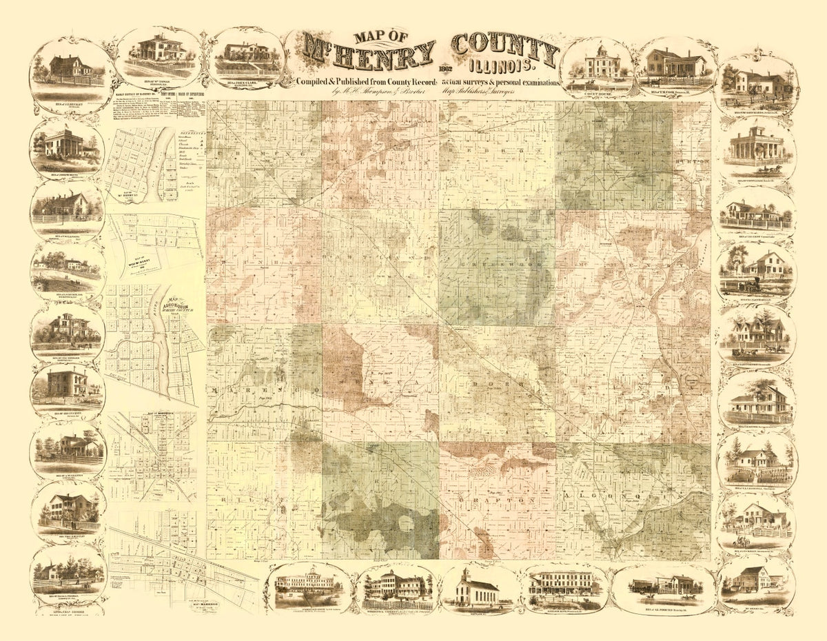 Preview of Vintage Map of McHenry County, Illinois 1862