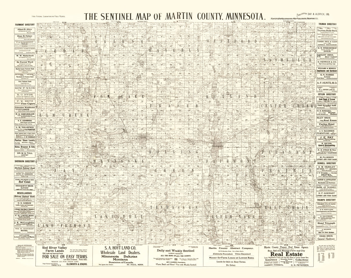 Preview of Vintage Map of Martin County, Minnesota 1901