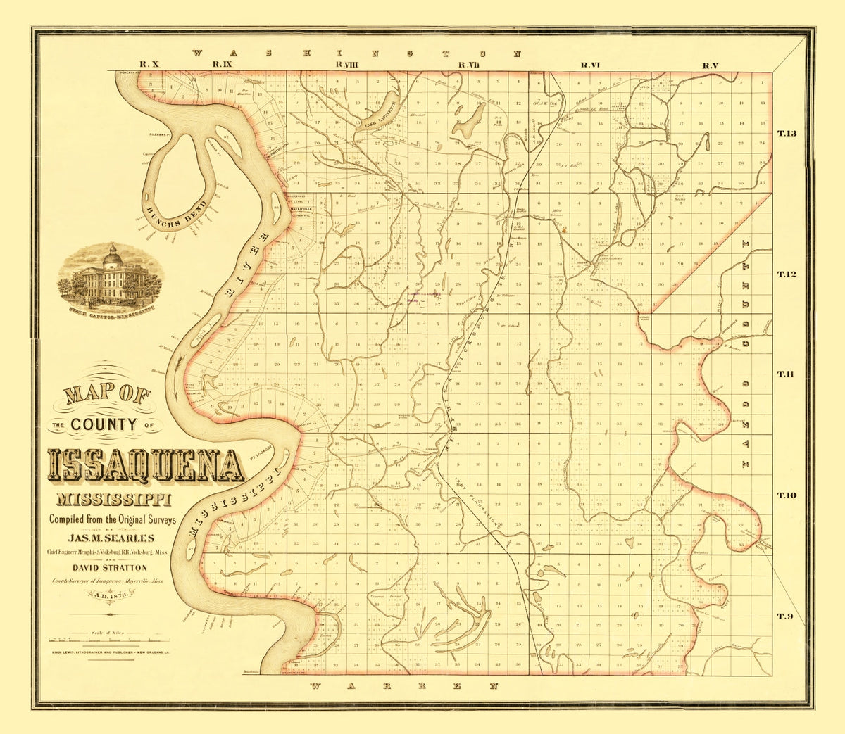 Preview of Vintage Map of Issaquena County, Mississippi 1873