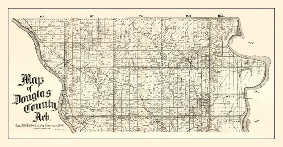 Preview of Vintage Map of Douglas County, Nebraska 1900