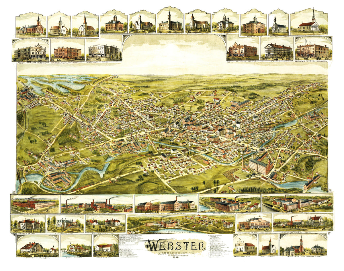 Preview of Vintage Map of Webster, Massachusetts 1892