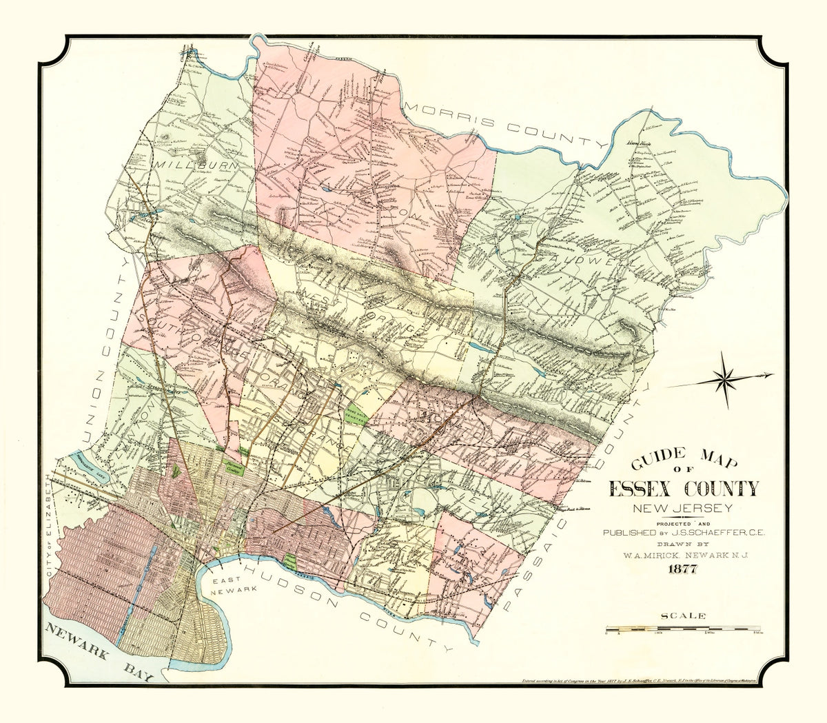 Preview of Vintage Map of Essex County, New Jersey 1877