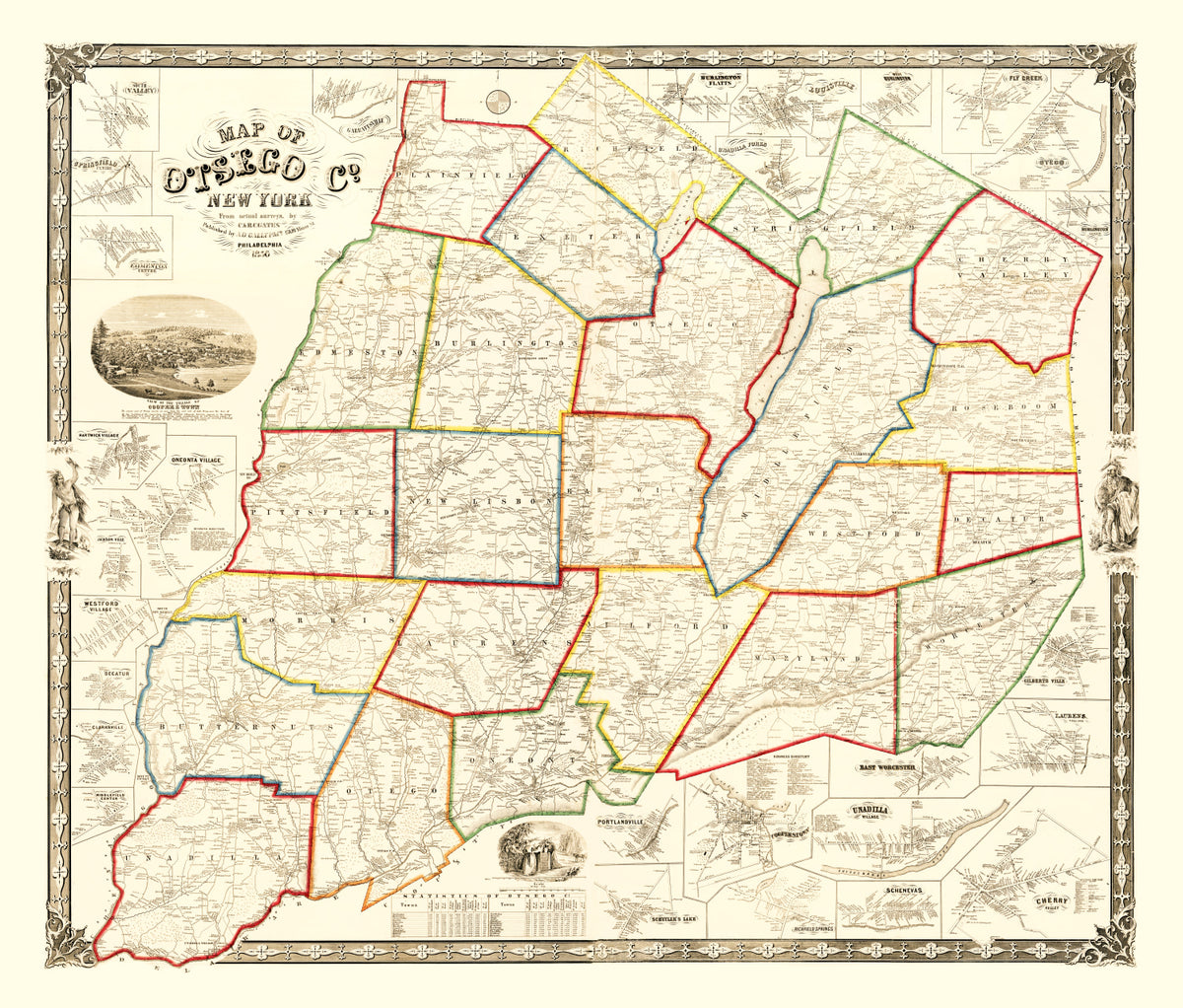 Preview of Vintage Map of Otsego County, New York 1856