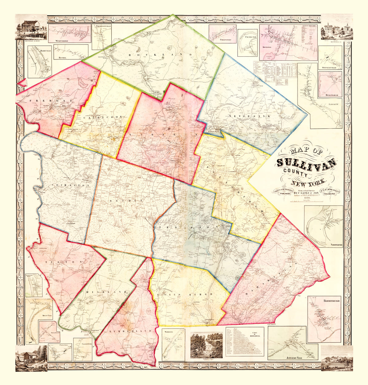 Preview of Vintage Map of Sullivan County, New York 1856